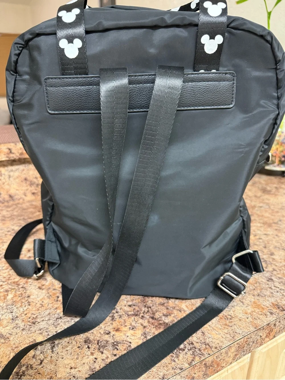 Disney Black Mickey Mouse Backpack with White Earth Patch